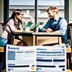 Couple filling out a loan application